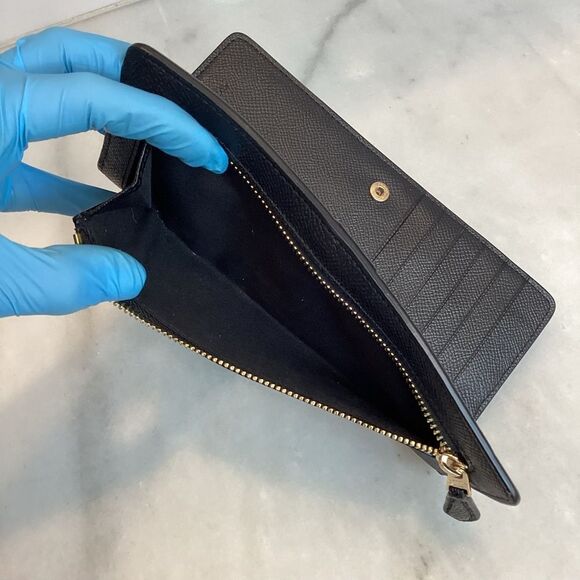 Coach Cross Grain Leather Slim Sleek Wallet - Picture 16 of 16